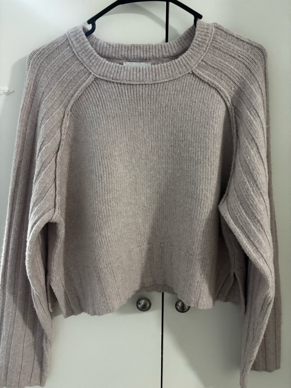 NWT Pink Rose Crewneck Sweater in Light Taupe